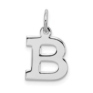 Sterling Silver, Amanda Collection Small Block Style Initial B Pendant